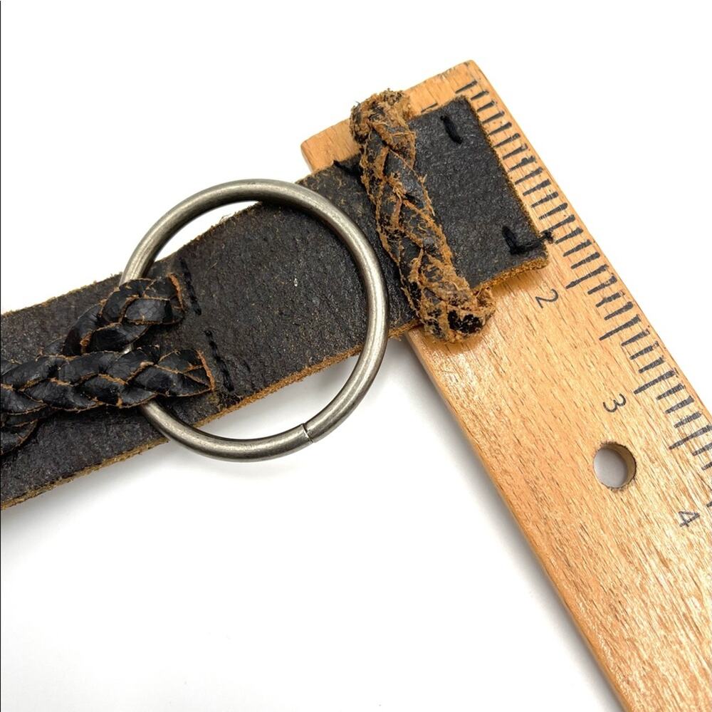 ROXY distressed leather boho belt brown adjustable size 45" long 1.75" wide - Picture 11 of 13